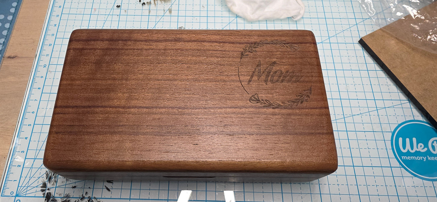Walnut Portable Jewelry Box - Personalized