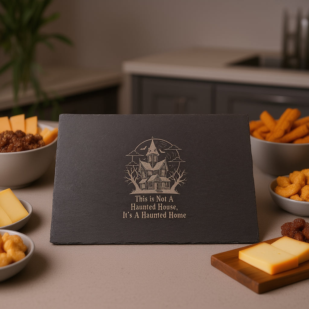 Slate Charcuterie Cheese Tray 12"x8" - Haunted Home