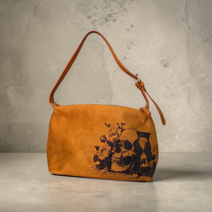 Vegan Suede Crossbody Bag - Momento Mori Style