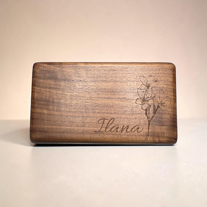 Walnut Portable Jewelry Box - Personalized