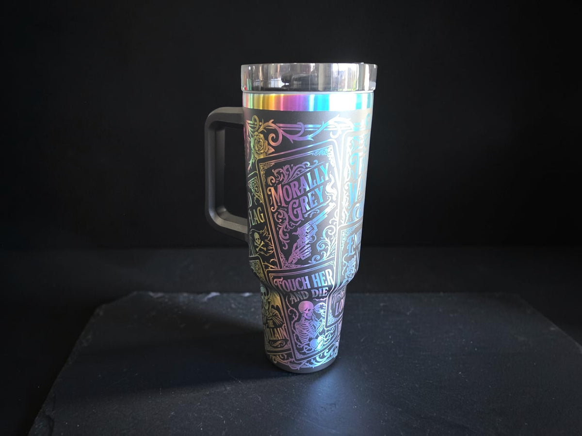 a close up of a mug