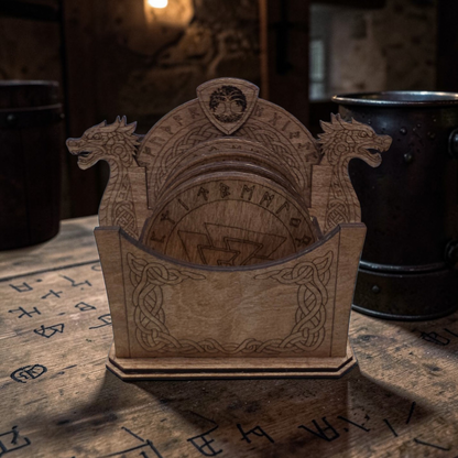 Wooden Coaster Set - Viking Themed