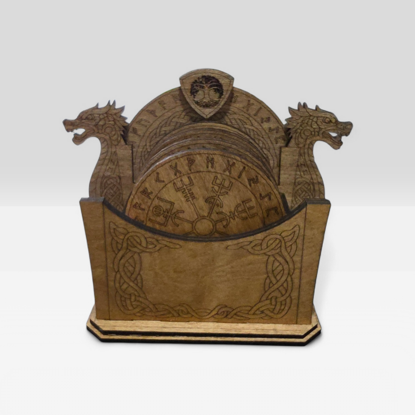 Wooden Coaster Set - Viking Themed