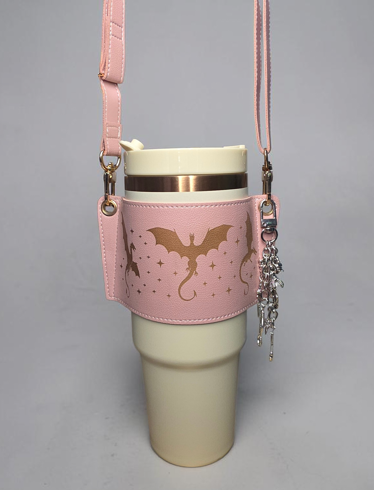 a cup with a strap around it