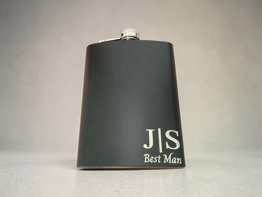 Personalized Laser Engraved 8oz Flask – Groomsmen & Wedding Gift