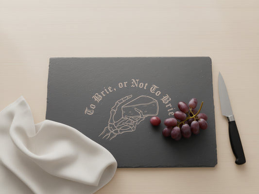 Slate Charcuterie Cheese Tray 12"x8" - To Brie, Or Not to Brie