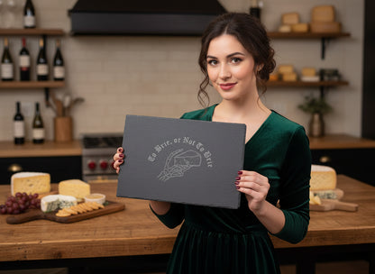 Slate Charcuterie Cheese Tray 12"x8" - To Brie, Or Not to Brie