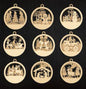 Laser Engraved Wooden Christmas Ornaments – Set of 9