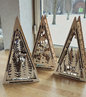 Laser Engraved Christmas Tree Lanterns – Set of 3