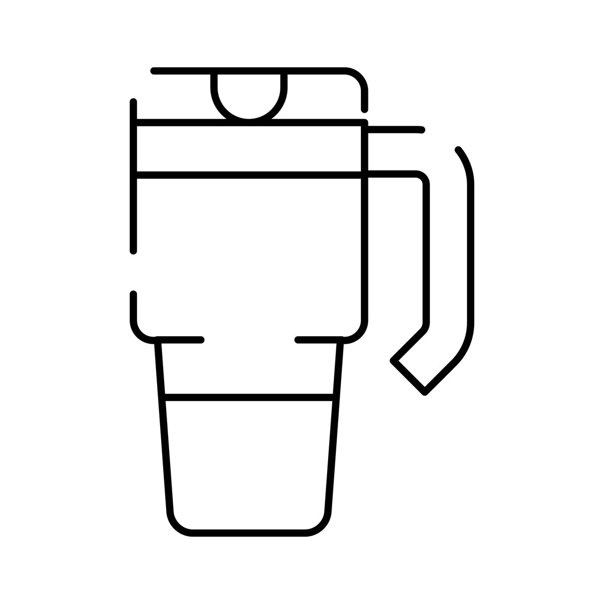 a black and white line drawing of a water bottle
